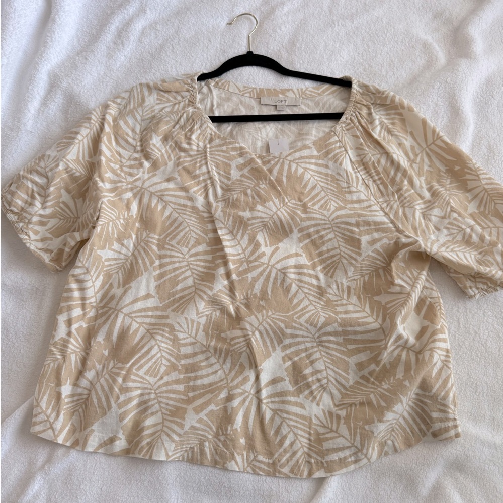 Loft Linen-blend Blouse, NWT